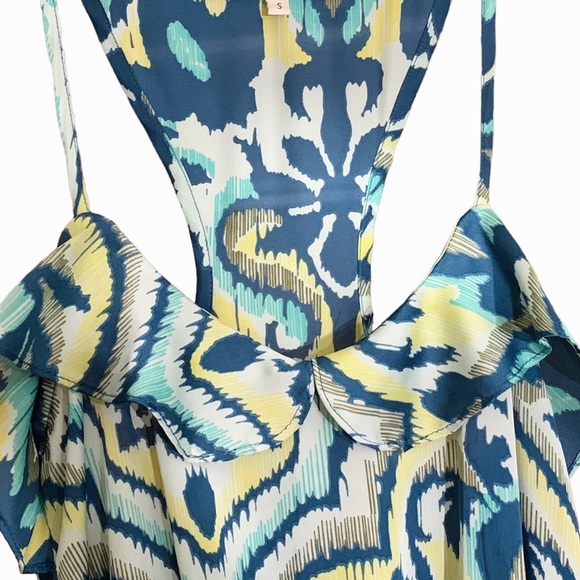 🎉Host Pick🎉Boho Multicolor Flirty Lightweight Mini Midi Dress Size Small - Picture 2 of 3